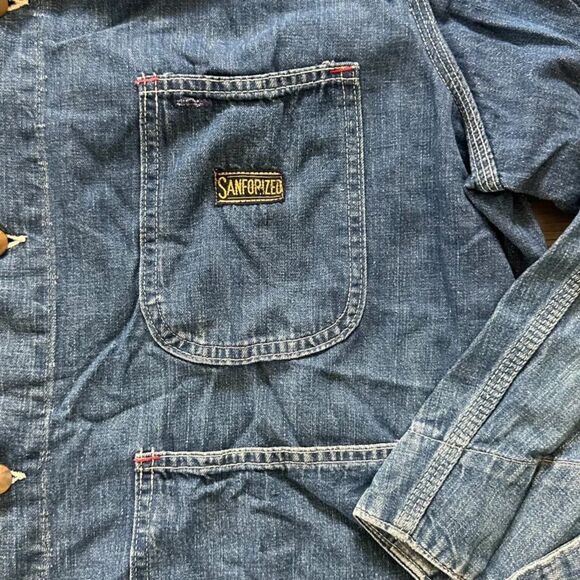 Vintage 50s / 60s Dee Cee Sanforized Denim Chore Coat Size XL - Picture 2 of 5
